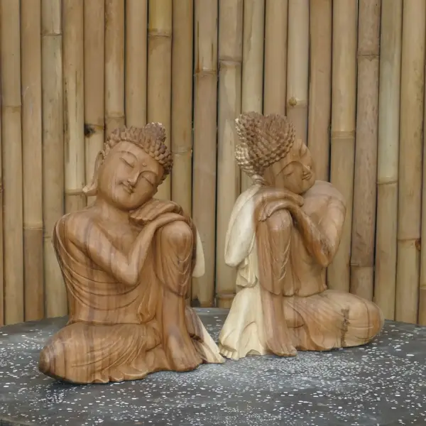 Product image 5 of the product “2 set buddha relax made from suar wood, 40cm Height ”
